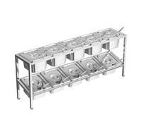 WTLONBF Station de Garniture à Pizza, Distributeur de Condiments compartimenté en Acier Inoxydable, Organisateur de comptoir pour épices, sauces, confitures et Fruits (Argent-D, 87 x 18,5 x 35 cm)