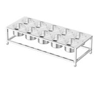 WTLONBF Station de Garniture à Pizza en Acier Inoxydable, pour comptoirs de Cuisine et de Restaurant, Organisateur d'épices à Double rangée (sans Couvercle, 66 x 32 x 14,5 cm)