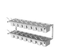 WTLONBF Station de préparation pour Pizzas en Acier Inoxydable, pour assaisonnements, sauces et salades, avec couvercles et louches, étagère à épices Murale à Poser sur Le comptoir (L-90,7X21X24CM)