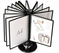 WTLONBF Support de référence de Bureau, Organiseur de référence Rotatif - 20 Panneaux Double Face, Organiseur de dossiers pour Bureau pour Salle à Manger