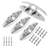WTMORE Lot de 4 taquets pliables de 12,7 cm pour bateau - Taquet pliable en acier inoxydable 316 avec attaches