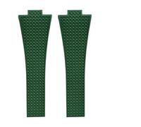 WTNZBAEM Bracelet convexe FKM 11 mm/12 mm compatible avec les montres Tissot PRX Series Super Player 35 mm/40 en caoutchouc fluoré à boucle papillon dégagement rapide(Green no clasp,11mm)