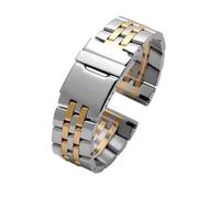 WTNZBAEM Bracelet de montre 18 mm en acier inoxydable 316L, compatible avec les montres Bib Avenger Navitimer Superocean et Tissot, étanches métal(Silver GOLD)