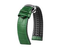 WTNZBAEM Bracelet de montre 20 mm/22 mm compatible avec Tudor Bronze, petite fleur rouge, bouclier noir, cuir vachette étanche, caoutchouc, for homme(Green-steel folding,20mm)
