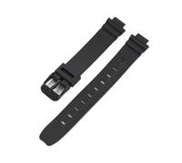 WTNZBAEM Bracelet de montre Casio LA-20WH en résine TPU noire for femme, étanche, silicone, acier inoxydable, boucle ardillon, 10 mm(Black02)