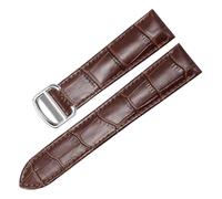 WTNZBAEM Bracelet de montre compatible avec Cartier Solo Ronde cuir, chaîne à boucle déployante, accessoires for bracelet, ceinture(Brown,18mm)