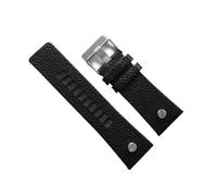 WTNZBAEM Bracelet de montre compatible avec Diesel DZ7313 DZ7333 DZ7311 DZ7371, bracelet en cuir de vache avec rivets dorés, 22, 24, 26, 27, 28, 30 mm(Black silver clasp,26mm)
