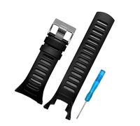 WTNZBAEM Bracelet de montre de sport en gel de silicone 2016, compatible avec Suunto Ambit 3 Peak/Ambit 2, avec boucle en caoutchouc(Black A silver buckl)