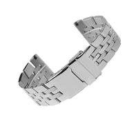 WTNZBAEM Bracelet de montre en acier inoxydable 22 mm/24 mm compatible avec les montres Breitling, argent et or, for homme, fermoir caché à bouton-poussoir(24mm)