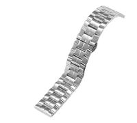 WTNZBAEM Bracelet de montre en acier inoxydable de 15 mm et 18 mm, compatible avec les bracelets de montre Chopard Happy Diamonds à cinq et sept trous, style papillon(Silver,15mm)
