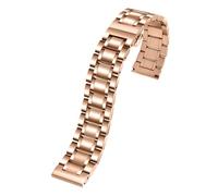 WTNZBAEM Bracelet de montre en acier inoxydable for homme, compatible avec Seiko Citizen Casio, extrémité plate et incurvée, 18 mm, 20, 22, 24(Rose gold,19mm)