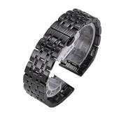 WTNZBAEM Bracelet de montre en acier inoxydable massif 12/14/16/18/19/20/21/22 mm, compatible avec Tissot, Citizen, Armani, boucle papillon, bracelet métal(Black,18mm)