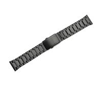 WTNZBAEM Bracelet de montre en acier inoxydable massif for homme, 20 mm, 22, 23, 24, 26, avec boucle déployante, brossé/poli(Black-Strap,22mm)