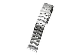 WTNZBAEM Bracelet de montre en acier inoxydable massif noir 24 mm et 22, compatible avec les bracelets Panerai Luminor série Pam441 111 Arc Interface for homme(Silver)