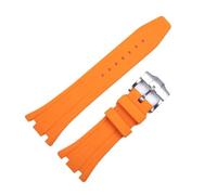 WTNZBAEM Bracelet de montre en caoutchouc 26 mm compatible avec les modèles AP 15400, 15202, 15500, 15703 et 26470SO Royal Oak Offshore for homme(Orange-silver)