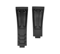 WTNZBAEM Bracelet de montre en caoutchouc à boucle courte de 21 mm, compatible avec Rolex Daytona Submariner Rolex et Oysterflex Yacht Master, petit bracelet en silicone(Black)
