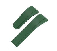 WTNZBAEM Bracelet de montre en caoutchouc compatible avec Rolex GTM, 20 mm et 21 mm, étanche à la poussière et au silicone(Green without clasp,21mm)