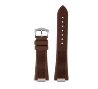 WTNZBAEM Bracelet de montre en caoutchouc de silicone 25 x 13 mm, compatible avec les séries Pa-tek Philippe Nautilus 5711/5712/5980, bracelet de sport étanche, marron et bleu(B brown-silver)