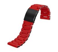 WTNZBAEM Bracelet de montre en caoutchouc et acier inoxydable for homme, rouge, compatible avec les montres Diesel DZ7370, DZ7396, DZ7395, DZ4289 DZ7430(RED,26mm)