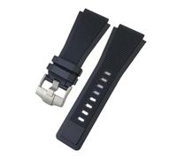 WTNZBAEM Bracelet de montre en caoutchouc et silicone, compatible avec les montres Bell Ross BR01 BR03, Breitling Super Chronomat B01, étanches(Black,24mm)