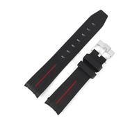 WTNZBAEM Bracelet de montre en caoutchouc et silicone, extrémité incurvée, 20 mm, compatible avec les bracelets MoonSwatch, étanche, for hommes et femmes, accessoires de montre de sport et de plongée(