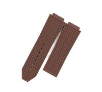 WTNZBAEM Bracelet de montre en caoutchouc et silicone souple 26 x 19 mm, compatible avec Hublot Big Bang, bracelet de montre for homme, étanche, à ouverture convexe, accessoires(Coffee)