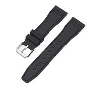 WTNZBAEM Bracelet de montre en caoutchouc fluoré FKM compatible avec les montres d'aviateur IWC IW388114, IW388110 et IW388306, boucle acier inoxydable for hommes, 20 mm, 21, 22(Black,21mm)