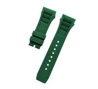 WTNZBAEM Bracelet de montre en caoutchouc naturel souple et coloré, 25 mm x 20 mm, étanche, compatible avec les bracelets de montre Richard Mille(Green,25mm No buckle)