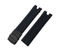 WTNZBAEM Bracelet de montre en caoutchouc silicone compatible avec Tissot T076 T-Race T-Sport T076417, noir, rouge, orange, étanche, boucle déployante(Black-Black)