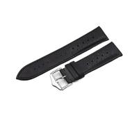 WTNZBAEM Bracelet de montre en cuir 18 mm, 20 mm, 22 mm, 24 mm, étanche, poreux, respirant, sport, for hommes et femmes(Black,20mm)