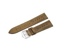 WTNZBAEM Bracelet de montre en cuir 18 mm, 20 mm, 22 mm, 24 mm, étanche, poreux, respirant, sport, for hommes et femmes(Yellow green,18mm)