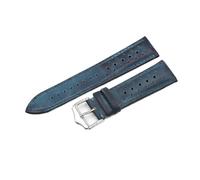 WTNZBAEM Bracelet de montre en cuir 18 mm, 20 mm, 22 mm, 24 mm, étanche, poreux, respirant, sport, for hommes et femmes(Blue,20mm)