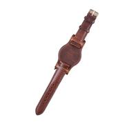 WTNZBAEM Bracelet de montre en cuir ciré à l'huile 18 mm, 19 mm, 20 mm, 21 mm, 22 mm, bleu, avec accessoires de montre en cuir mat faits main(Brown,21mm)