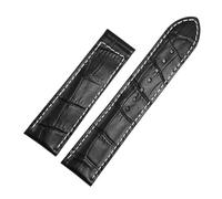 WTNZBAEM Bracelet de montre en cuir compatible avec Hamilton Kaqi Field Aviation Oris Omega, chaîne de montre à boucle déployante givrée, 20 mm, 22 mm(Black-No buckle,20mm)