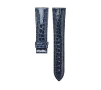WTNZBAEM Bracelet de montre en cuir for homme et femme, boucle papillon, 12/13/14/15/16/17/18/19/20/21/22/23/24 mm(Blue no buckle,17mm)