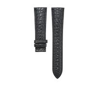WTNZBAEM Bracelet de montre en cuir for homme et femme, boucle papillon, 12/13/14/15/16/17/18/19/20/21/22/23/24 mm(Black no buckle,24mm)