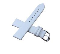 WTNZBAEM Bracelet de montre en cuir souple et personnalisé, étanche, avec boucle argentée, 8 mm, 10 mm, 18 mm, 20 mm, 22 mm, 24 mm, for hommes et femmes(White,22mm)