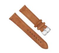 WTNZBAEM Bracelet de montre en cuir suédé souple 18 mm, 19 mm, 20 mm, 22 mm, 24 mm, bleu et marron, boucle en acier inoxydable, accessoires de montre(Brown,19mm)