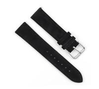 WTNZBAEM Bracelet de montre en cuir suédé souple 18 mm, 19 mm, 20 mm, 22 mm, 24 mm, bleu et marron, boucle en acier inoxydable, accessoires de montre(Black,18mm)