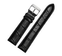 WTNZBAEM Bracelet de montre en cuir vache for homme, compatible avec Casio Swordfish MDV107-1A MDV106-1A MDV-106 Efr539 1374 1375 Seiko, 20 m, 22 mm(Black-Silver Buckle,22mm)
