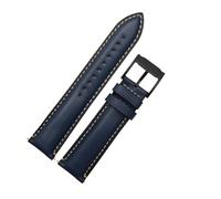 WTNZBAEM Bracelet de montre en cuir véritable à dégagement rapide, compatible avec les modèles Fossil FTW1114 4016ME3110 FS5436 (24, 20 et 22 mm)(Blue black clasp,22mm)