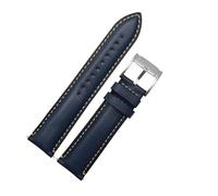 WTNZBAEM Bracelet de montre en cuir véritable à dégagement rapide, compatible avec les modèles Fossil FTW1114 4016ME3110 FS5436 (24, 20 et 22 mm)(Blue silver clasp,20mm)