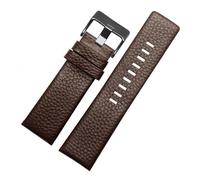 WTNZBAEM Bracelet de montre en cuir véritable compatible avec les montres Diesel DZ1405 4323 4344 4427 7257 4283, avec boucle ardillon en relief, 24, 26 et 28 mm(Brown Black Buckle,30mm)