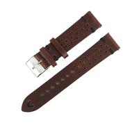WTNZBAEM Bracelet de montre en cuir vintage 18 mm, 20 mm, 22 mm, 24 mm, fait main, accessoire de remplacement marron(Brown black wire,22mm)