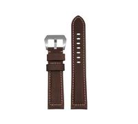 WTNZBAEM Bracelet de montre en cuir XL, longueur étendue 140 + 90 mm, compatible avec Panerai Diesel, 20, 22 mm, 24 mm, fait main, Crazy Horse(Brown silver clasp,20mm)