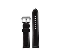 WTNZBAEM Bracelet de montre en cuir XL, longueur étendue 140 + 90 mm, compatible avec Panerai Diesel, 20, 22 mm, 24 mm, fait main, Crazy Horse(Black silver clasp,22mm)