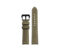 WTNZBAEM Bracelet de montre en cuir XL, longueur étendue 140 + 90 mm, compatible avec Panerai Diesel, 20, 22 mm, 24 mm, fait main, Crazy Horse(Green black clasp,24mm)
