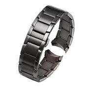 WTNZBAEM Bracelet de montre en métal à extrémité incurvée 22 mm compatible avec les bracelets de montre Armani AR2448 2447 2432 2433 2434 AR2452 AR2453 en acier inoxydable. Bracelet pliable(Black)