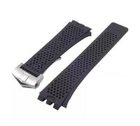 WTNZBAEM Bracelet De Montre En Silicone Compatible Avec La Série TAG Heuer Carrera, Compatible Avec Les Bracelets For Homme, Interface Concave-convexe, 22 Mm(Black-silver)