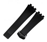 WTNZBAEM Bracelet de montre en silicone compatible avec la série TAG Heuer Carrera for homme, bracelet à interface concave-convexe(Black-black)
